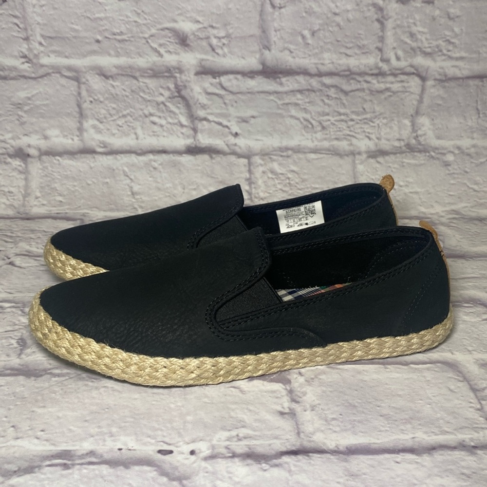 Sperry Top Sider Womens Sailor Black Jute Espadrilles Slip Ons Size 7 Medium